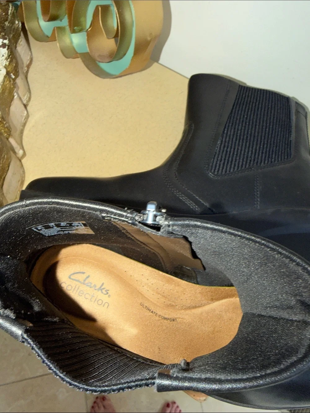 CLARKS Suttyn Rae Wedge Heel Boots